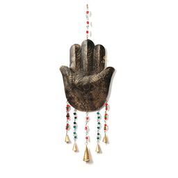 DULI Metallic-Toned Hamsa Design Metal Windchime image 5