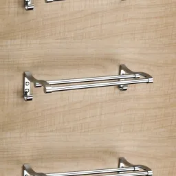 Stainless Steel Heavy and Sturdy Towel Rod/Towel Rack for Bathroom/Towel Bar/Hanger/Stand/Bathroom Accessories 18 inch 2 Bar Towel Rod SILVER Towel Holder (Stainless Steel) 18 inch 2 Bar Towel Rod-11