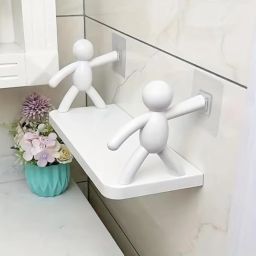 Wall Mounted Little Human Floating Shelf Multifunction Holder Bathroom Rack -G07 Plastic Wall Shelf-image-75