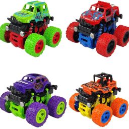 Friction Powered Mini Monster Cars for Kids With Big Rubber Tires 360 Degree 4WD-15
