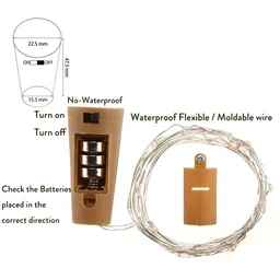 SKYFLY White 5 Pieces Cork LED String Lights image 4