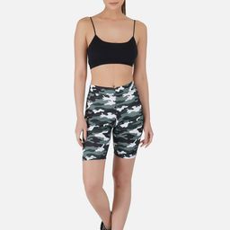 IMPERATIVE Women Olive Green Camouflage Printed Slim Fit Cycling Sports Shorts-image-95