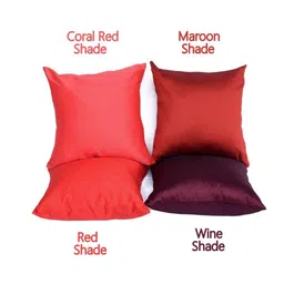 RoyalDeco Red & Pink Set of 4 Square Cushion Covers image 3