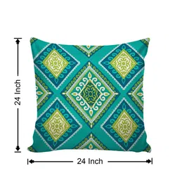 AEROHAVEN Red & Blue Set Of 5 Ethnic Motif Printed Square Cushion Covers image 4