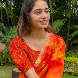 Bindigasm's Advi Floral Woven Design Puff Sleeves Jacquard Stretchable Saree Blouse-picture-23