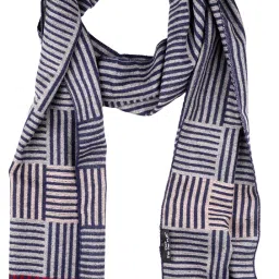 Striped Wool Blend Men Multicolor Scarf-31