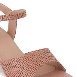 Mast & Harbour Textured Embellished Pointed Toe Block Heels image 2