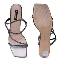 Sherrif Shoes Embellished Open Toe Block Heels image 4