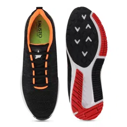 FAUSTO Men Black Mesh Running Non-Marking Shoes image 5
