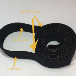 vardhman Self Gripping Double Sided Hook and Loop fastener Tape, Reusable, 20 mm, Pack of 2 mts , color Black Stick-on Velcro image 2