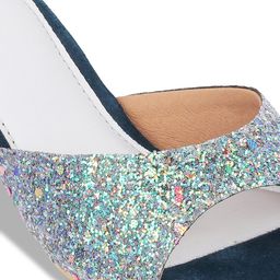 Metro Shimmered Party Open Toe Block Heels image 3
