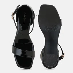 Mast & Harbour Black Open Toe Block Heels image 2