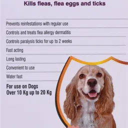 medfly Parashield Plus Spot On Solution for Ticks and Fleas -Dog Over 10 kg up to 20 kg 1.34 ml Pet Coat Cleanser image 2