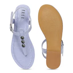 ELLE Embellished T-Strap Flats With Buckle image 4