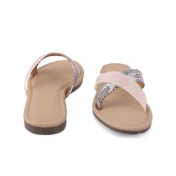 Tresmode Printed Cross Strap Open Toe Flats image 3