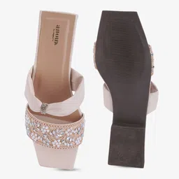 Anouk Cream-Coloured Embellished Ethnic Open Toe Flats image 5