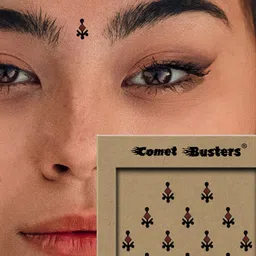 Comet Busters 12-Pcs Handmade Traditional Designer Bindi - Black & Maroon image 5
