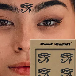 Comet Busters Traditional Eye Design Reusable Bindis 4Pcs - Black image 5