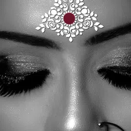 Comet Busters Traditional Designer Reusable Bindi - White image 3