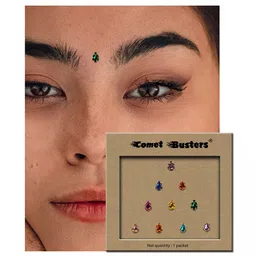 Comet Busters 10-Pcs Handmade Traditional Designer Bindi - Multicolored image 2
