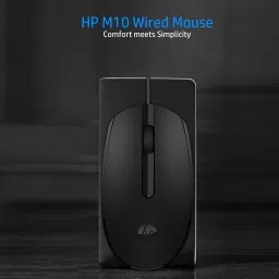 HP M10 USB MOUSE 1000 DPI BLACK PACK OF 1 COMPATIBLE WITH ALL OS Wired Ambidextrous OpticalGaming Mouse image 4