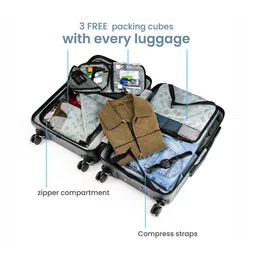 Assembly Set Of 2 Textured Hard Cabin-Sized Medium-Sized Trolley Bags 40L 60L image 3