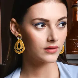 ODETTE Gold Plated Artificial Beads Drop Earrings-picture-38