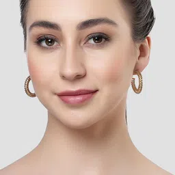 Bohey by KARATCART Gold-Plated Contemporary Drop Earrings image 5