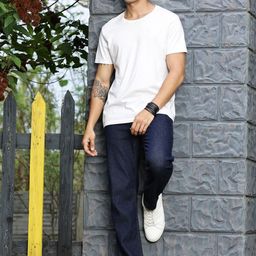 Mast & Harbour Men Blue Smart Relaxed Fit Mid-Rise Clean Look Pure Cotton Jeans-image-109