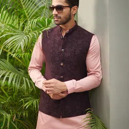 MR BUTTON Floral Printed Nehru Jacket image 4