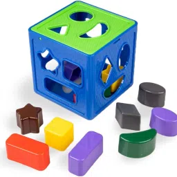 rosefair Geometric Shape Sorting Cube Baby Toys, with 18 Shapes and 1 Cube image 2