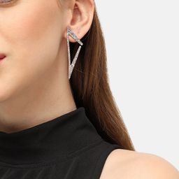 SOHI Silver-Plated Contemporary Studs Earrings image 5