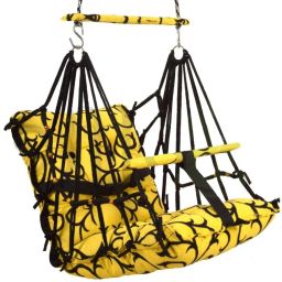 Cotton Swing Chair for Kids Baby's Children Folding and Washable1-6 Years with Safety Belt/Home, Garden Jhula for Babies |Swing for Kids| Cradle | Seat and Back Side 16x16 inch Swings-image-71