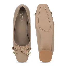 Truffle Collection Square Toe Block Heeled Pumps with Bows image 5