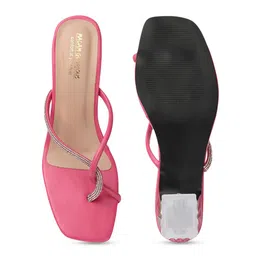 madam glorious Embellished Open Toe Block Heels image 5