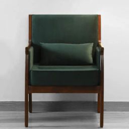 woodsworth from pepperfry Rochelle Fabric 1 Seater Sofa In Bottle Green Colour Scratch Resistant Finish-picture-43