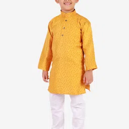 Pro-Ethic STYLE DEVELOPER Boys Yellow Printed Kurta with Pyjamas image 2