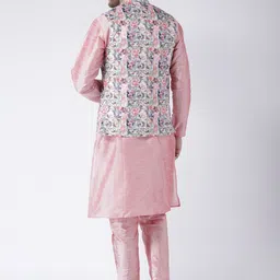 Hangup Men Kurta with Pyjamas & Nehru Jacket Set image 3