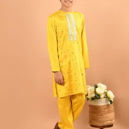 LilPicks Boys Floral Woven Design Regular Kurta With Pyjamas-55