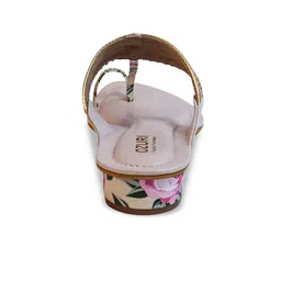 Ozuri Printed Embellished One Toe Block heels image 2