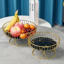 homeobeeimpex Golden Metal Cake Stand with Marble Base for Display Iron Cake Server image 3