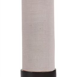 Devansh White Textured Wooden Cylindrical Shaped Table Lamp image 5