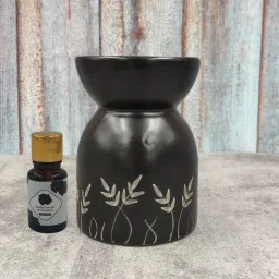 PrintedLeaf Aroma Diffuser With 10ml BlackRose Fragrance & One Tea Light Candle Diffuser Set, Aroma Oil-image-94