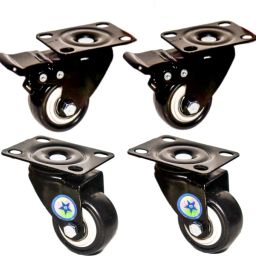Heavy Pu Wheel 1.5' inch Swivel Caster Wheel ( 2 brack 2 with out brack) Industrial Furniture Caster-14