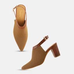 The Roadster Lifestyle Co. Textured Pointed Toe Block Heel Mules image 2