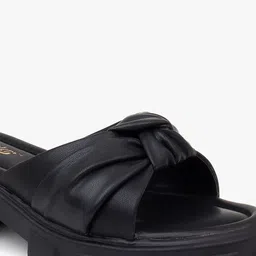 Roadster Black Open Back Platform Heels image 4