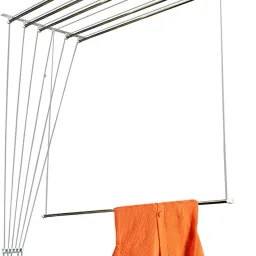 Steel Ceiling Cloth Dryer Stand 5 Feet x 6 Pipe Cloth Drying Roof Hanger With Metal Pulley , Metal Stopper-10