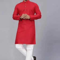 poshside Men Solid Cotton Blend Straight Kurta-picture-44