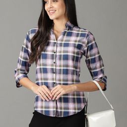 SHOWOFF Women Tartan Checks Casual Cotton Shirt-picture-51