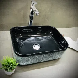 delta Premium Designer Ceramic Structure Wash Basin(22) with Waste Pipe & Coupling Set (16*12*5)(Structure) Table Top Basin image 3